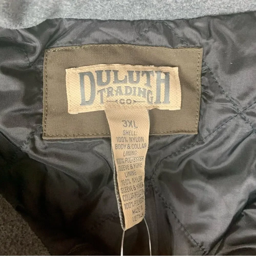 Duluth Trading Co Mens 3x dark green gray new Quilted Nylon Jacket